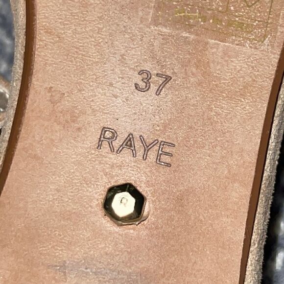 Raye sandals Womens size 37 suede leather cross strap block heel - Picture 6 of 8